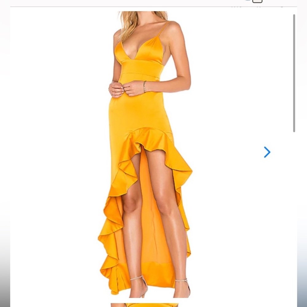 Elegant Yellow / orange  Ruffle Dress